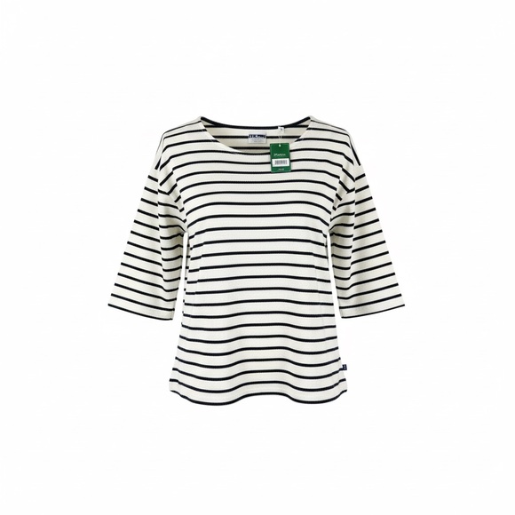 L.L. Bean Sweaters - LLBean WMNS XL Stripe Navy/Cream Heavyweight Boatneck Top Coastal Nautical Prep